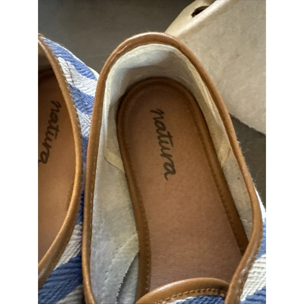 Vintage Natura Classic Espadrille Sneakers Spain Blue white stripe size 40/9-9.5
